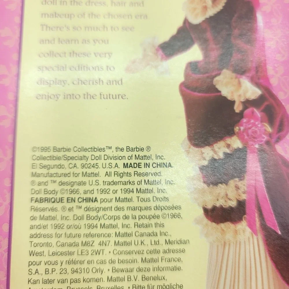 1995 Mattel Victorian Lady Barbie The Great Eras Collection Edition Fashion Doll